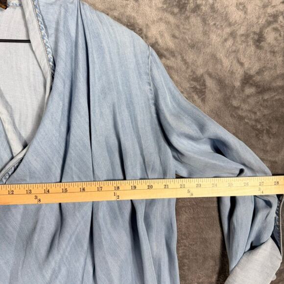 Donna Karan New York Womens Open Front Cardigan Size M Blue Lyocell Drape Jacket - Picture 5 of 6